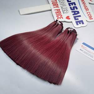 ผมต่อเวียดนามแท้แบบเรียบตรง สีไวน์แดง แบบ Double Weft  1B Thanh an T499 น้ำหนัก 100 กรัม พร้อมส่ง ขายส่ง - Product Image 2
