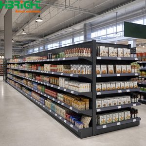 Estanterías Góndola de Doble Cara Reforzadas, Exhibidores Metálicos Negros con Estantes Perforados para Supermercados y Tiendas Minoristas - Product Image 4