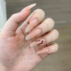 Uñas Postizas Francesas Almendradas con Borde <span class=keywords><strong>Dorado</strong></span>, Patrones Especiales para Mayoristas, Suministros para Uñas, Productos de Belleza Profesionales, Reutilizables - Product Image 4