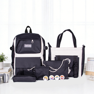 Korean Style Large Capacity Double Shoulder <strong>Backpack</strong> <strong>for</strong> <strong>Women</strong> College Students New Five-Piece Set Including School Bag Students - Product Image 2