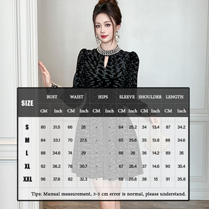 ZYHT 40628冬新作女性ファッションベルベット生地真珠高級ブラック長袖エレガントなプロムパーティードレスディナー - Product Image 5