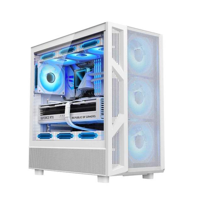 LY High Quality RGB Gaming Full/mid Tower PC Computer Case EATX ATX MATX PC Cabinet Custom Tempered Glass Black PC Case
