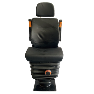 Siège conducteur <span class=keywords><strong>de</strong></span> wagon <span class=keywords><strong>de</strong></span> chemin <span class=keywords><strong>de</strong></span> fer YSR en cuir avec suspension mécanique noir YSR911-44D pour véhicules <span class=keywords><strong>de</strong></span> construction, camions et chariots élévateurs - Product Image 4