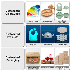 Baby-Silikonlätzchen, bequem, weich, leicht verstellbarer Knopfverschluss, wasserdicht, BPA-frei, umweltfreundlich, mit Auffangdesign und Aufdruck - Product Image 5