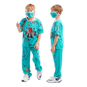 Costume de <span class=keywords><strong>docteur</strong></span> zombies pour garçons enfants Halloween déguisement uniforme Dr chirurgien vêtements costume - Product Image 5
