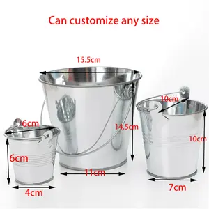 Small Metal Buckets With Handle 6 Pack Colored Easter Galvanized Bucket For Kids Gift Cheap Flower Pot