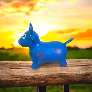 PVC gonfiabile cavallo che salta animale giocattolo per bambini spazio di plastica tramoggia cavalcata per gioco divertente con la maniglia - Product Image 3