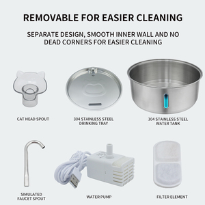 8L Electric Pet Water Fountain 304 Stainless Steel Faucet USB <strong>Plug</strong> and Play <strong>Cat</strong> Dog Large Capacity OEM Wholesale - Product Image 6