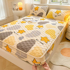 Все цвета молочный флисовый стегающий Матрас Протектор Дышащий премиум матрас наматрасник набор постельных принадлежностей для зимы - Product Image 3