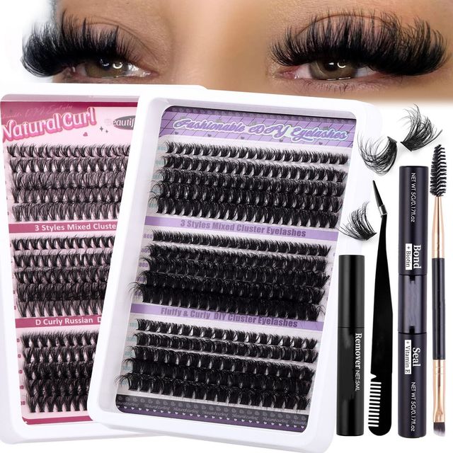 High Quality Custom Logo 18mm 20mm DIY Handmade Cluster Lashes Kits Wholesale 18mm 20mm Segment Eye Extensions