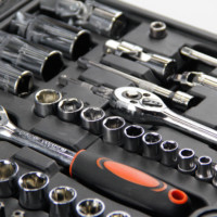 172 pièces Kit d'outils de clé à douille à cliquet pour mécanicien de réparation de voiture avec clé