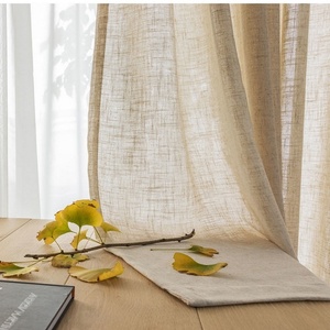 Linen <b>Curtains</b> for Living Room Back Tab Pocket Drape Light Filtering <b>Curtains</b> <b>Window</b> <b>Curtains</b> Europe <b>Window</b> in India Woven Solid - Product Image 1