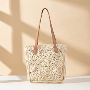 Sac à main décontracté <span class=keywords><strong>en</strong></span> paille tissé à la main pour femmes, sac à bandoulière pour la plage d'été, sac fourre-tout pour les <span class=keywords><strong>vacances</strong></span> et les voyages - Product Image 3