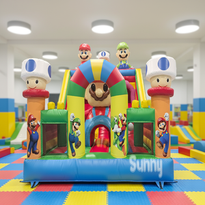 Parque <span class=keywords><strong>de</strong></span> Juegos Inflable Grande para Exteriores, <span class=keywords><strong>Castillo</strong></span> Inflable con Tobogán Seco, Parque <span class=keywords><strong>de</strong></span> Trampolines <span class=keywords><strong>Mario</strong></span> <span class=keywords><strong>Bros</strong></span> - Product Image 1