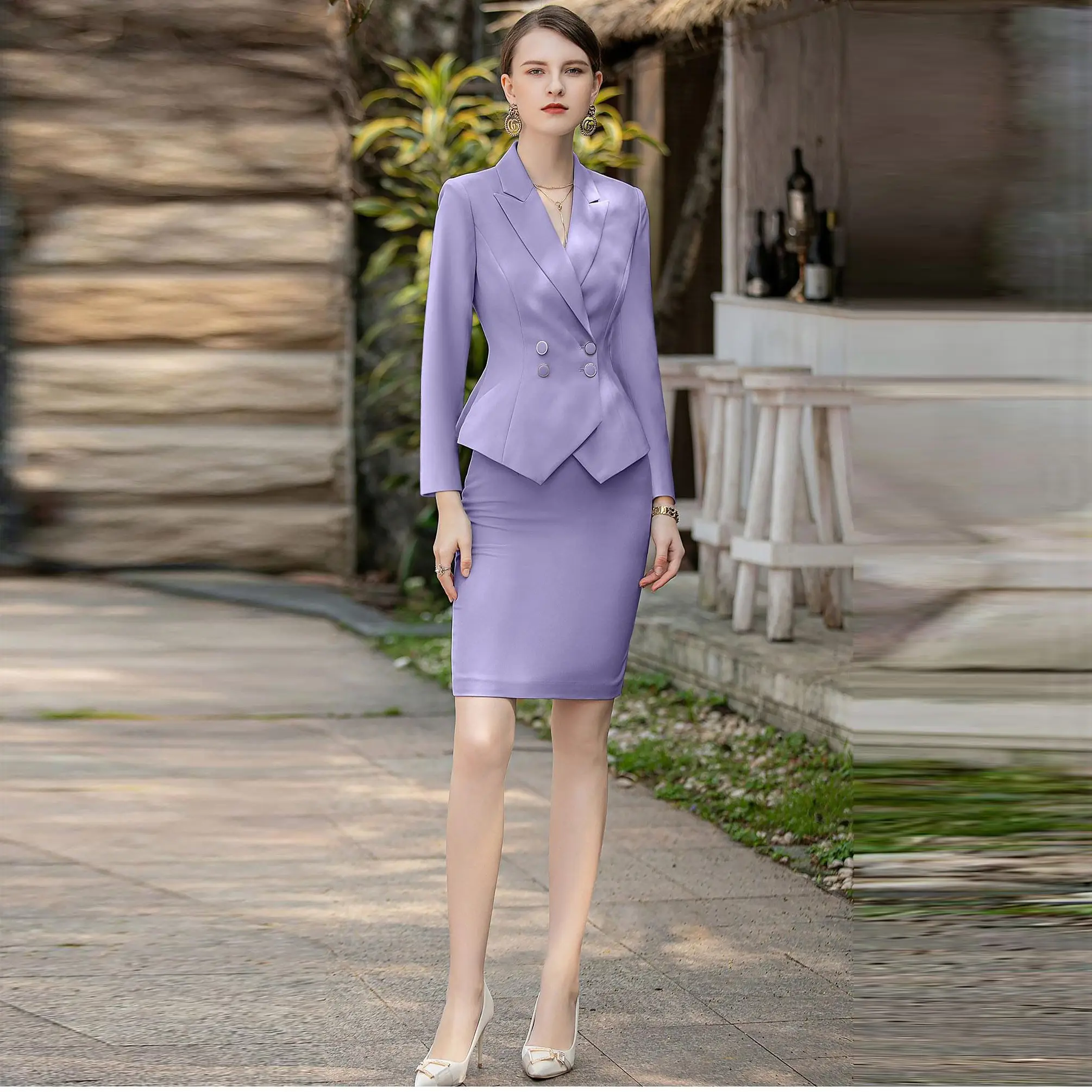 2024 Summer High Quality Two-Piece Business Women Suit for Women Office Lady's Formal Work Wear Uniform