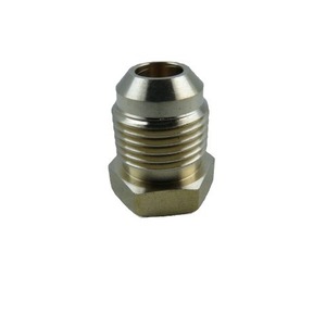 Threaded Horn Cap 3/8 Inch Brass SAE 45 Degree Pipe Fitting External Hexagonal Sleeve Valve Caps - Product Image 1