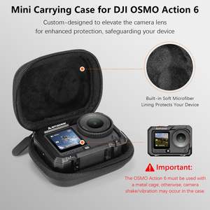 Estuche de Transporte AMAZEAR para Accesorios DJI OSMO Action 6, Bolsa de Viaje Portátil y Compacta, Estuche Rígido con Protección Interior Suave, Color Negro - Product Image 2