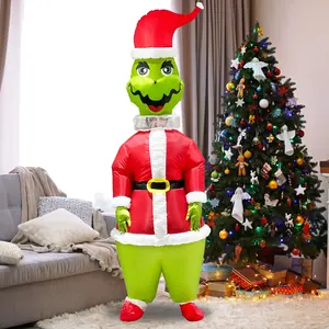 חג המולד תחפושת מתנפחת חג המולד מפלצת ירוקה חליפה מתנפחת מסיבת חג ענק תלבושת מתנפחת מפלצת ירוקה למבוגרים