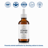 Gouttes de Vitamine D3 K2 5000 UI Liquide D3 100mcg K2 MK-7 Complément Synergique pour la Santé Osseuse Adulte Fabricant Marque Blanche