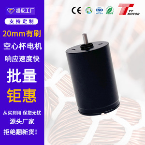 มอเตอร์ไร้แกน 2030 พร้อมลูกปืนคู่, มอเตอร์ไร้แกนแบบมีแปรงถ่าน 12V, เส้นผ่านศูนย์กลาง 20 มม. - Product Image 4