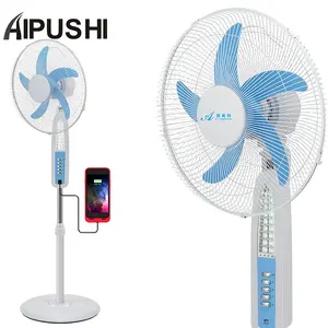 Chất Lượng Cao DC12V Fan Ac Dc Điện Năng Lượng Mặt Trời Đứng Fan Với Cổng USB Và Ánh Sáng LED.