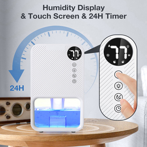 Déshumidificateur portable pour la maison, petit, MINI, intelligent, avec 7 lumières LED, ultra silencieux et arrêt automatique, déshumidificateur pour sous-sol, <span class=keywords><strong>garage</strong></span> - Product Image 4
