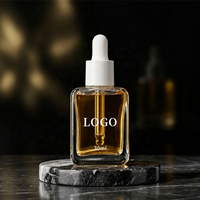 Flacon compte-gouttes carré en verre plat 30 ml, couleur personnalisée, pour huiles essentielles, avec emballage cadeau pour les propriétaires de marques