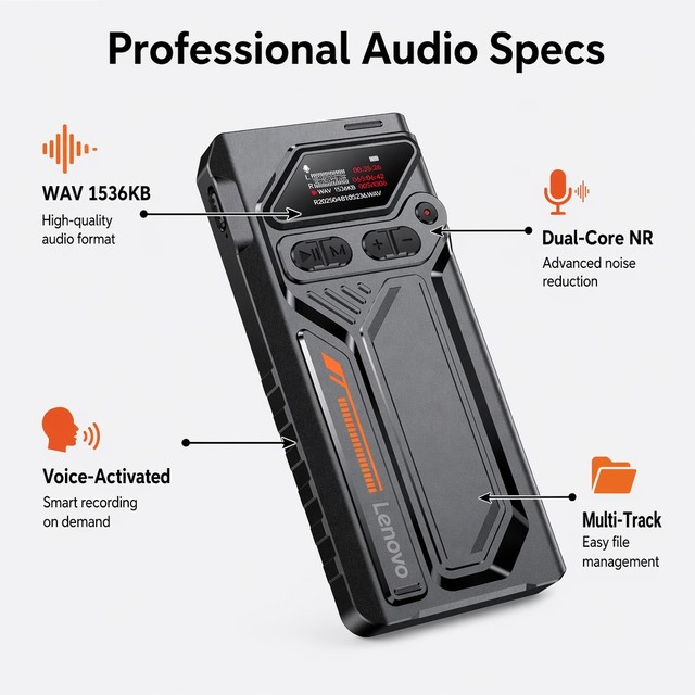 Professional Digital Voice Recorder Mini Portable Voice Activated Audio Recording Device with Noise Reduction Long Standby