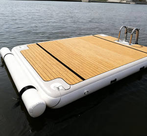 Diseño caliente Inflable Swim Iisland Salón flotante Balsa flotante Lámina inflable Water Jet Ski Dock Flotadores Plataforma con tienda - Product Image 3