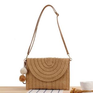 Summer Women Handmade National Water Resistant Portable Paper Bag with USB Seaside Vacation Beach Crossbody Single Shoulder Bag - Product Image 1
