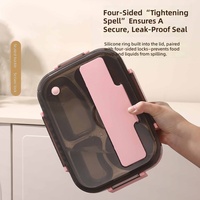 Boîte à lunch en acier inoxydable à 5 compartiments, étanche, avec tasse à soupe, boîte bento séparée, récipient alimentaire portable pour l'école et le bureau