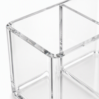 Boîte de bureau double compartiment en acrylique Calic, transparente, 2 compartiments, organisateur pour pinces et clés, taille personnalisée, OEM, vente en gros