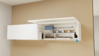 Meuble de consultation moderne sur mesure pour clinique dentaire, bureau de travail du dentiste avec évier, armoires murales, mobilier de cabinet dentaire