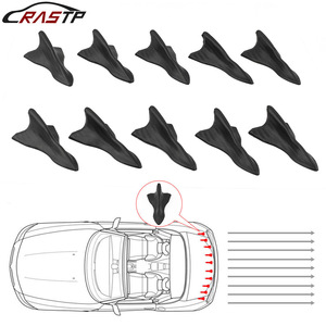 CRASTP Aileron de toit de voiture en forme d'aileron de requin, 10 pièces, déflecteur de vent en plastique, ajustement universel, style sportif - Product Image 1