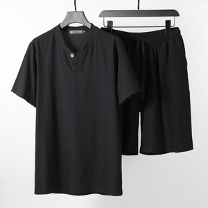 Abbigliamento estivo camicia da uomo <span class=keywords><strong>e</strong></span> Set <span class=keywords><strong>corto</strong></span> cotone cotone completo Chemise Et Short Pour Hommes Shorts Set Costume Pour Hommes - Product Image 4