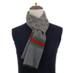Custom New Model Fashion Viscose Scarves And Cotton Mens Brushed Winter Scarf Fashion Man Winter Scarf