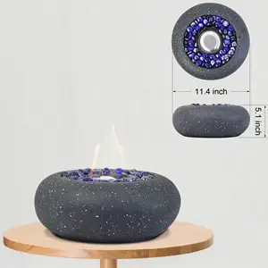 Hot Selling Round Bio Ethanol Fireplace Insert Portable Table Top Fire Pit For Indoor Outdoor