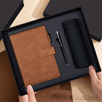 Ensemble cadeau d'entreprise personnalisé avec carnet en PU, stylo et gourde isotherme pour cadeaux clients VIP d'entreprise, ensemble de bienvenue pour employés