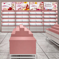 Meuble de présentation sur mesure pour cosmétiques et maquillage, armoire haute en bois pour salon de manucure, présentoir pour vernis à ongles