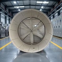 Ventilateur axial électrique à entraînement direct de grande capacité avec pales en fibre de verre pour la ventilation et l'évacuation dans l'industrie avicole