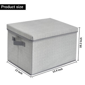 Cubos plegables de alta calidad para el hogar caja de almacenamiento de tela no tejida con tapa - Product Image 1