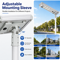 Lampadaire solaire intégré avec caméra 60W 80W, étanche IP65, détecteur de mouvement, éclairage LED pour routes extérieures et projets