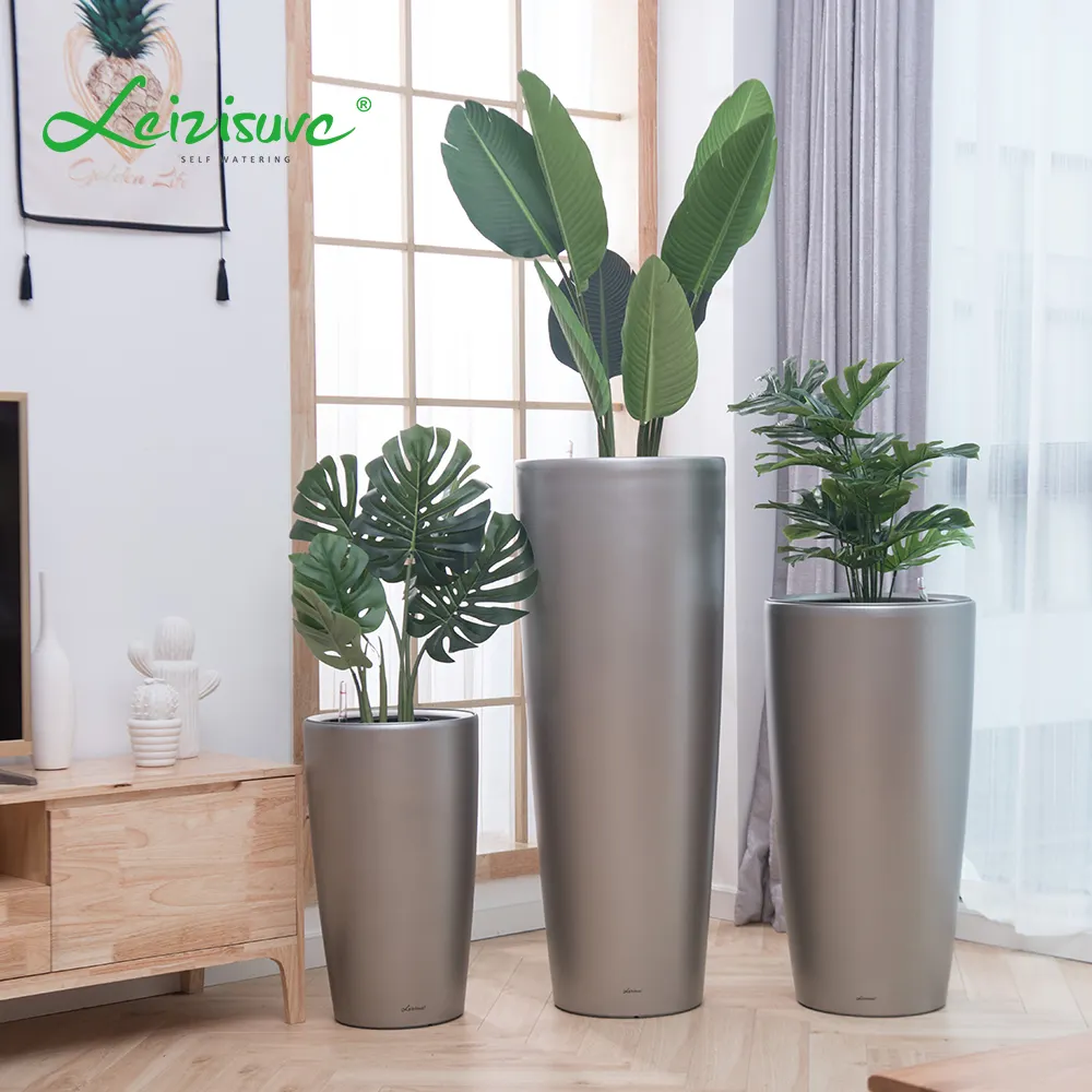 Hersteller Indoor Modern Große Garten zylinder Macetas Dekoration pp Blumentöpfe Kunststoff Vase hohen Pflanz gefäß