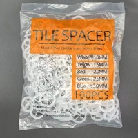 Tuiles en plastique rondes rouges de 2,0 mm avec espaces, système de nivellement, boucle multifonctionnelle réutilisable, 100 pièces/sac