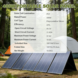 Panel Solar Portátil de 400W Fácil de Transportar, Plegable, 23% de Alta Eficiencia, IP66 Impermeable, Solución de Energía Compacta para RV, Camping y Hogar - Product Image 2