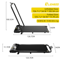 Tapis roulant électrique portable LENBOO LB-H01A, pliable, 1-10 km/h, écran LED, sans test de fréquence cardiaque, large plateau, inclinaison manuelle