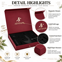 Boîte cadeau magnétique de luxe personnalisée avec logo en feuille d'or, style livre bordeaux, en carton rigide avec insert en EVA pour ensemble Gua Sha