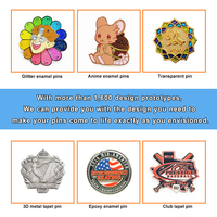 Vente en gros personnalisée de colliers en alliage de zinc métallique avec motifs de personnages de dessins animés mignons, pour la fabrication de badges, épingles en émail souple ou dur, placage or