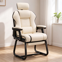 Chaise d'ordinateur, chaise de gaming, chaise de bureau, chaise de streaming en direct, en cuir PU, dossier ergonomique inclinable, base en forme d'arc, universitaire