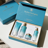 Boîte magnétique personnalisée et boîte cadeau noire pour ensemble de soins de la peau et emballage de luxe, structure en papier solide